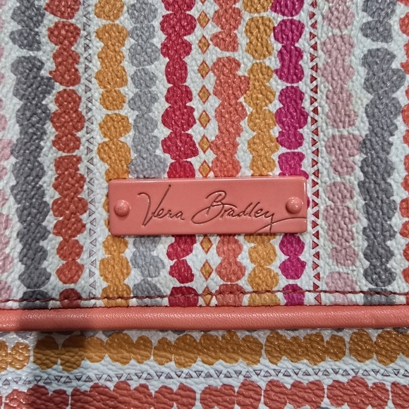Vera Bradley Flap Crossbody Purse Confetti Stripe Faux Leather - Picture 2 of 8